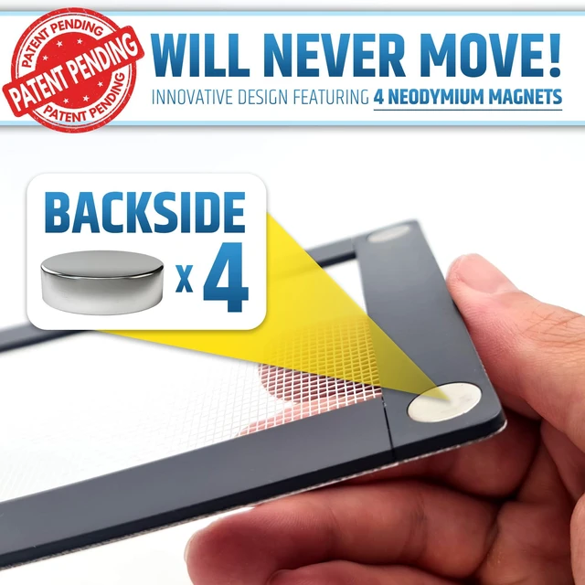 Alt view image 3 of 7 - Powerful Magnetic Vent Screen Mesh Covers (3-Pack - New & Improved) - Will Never Move/Fall - for Floor, Wall & Ceiling Registers of Width 7" to 8", Length 15" to 16" - Strong Neodymium Magnets | White
