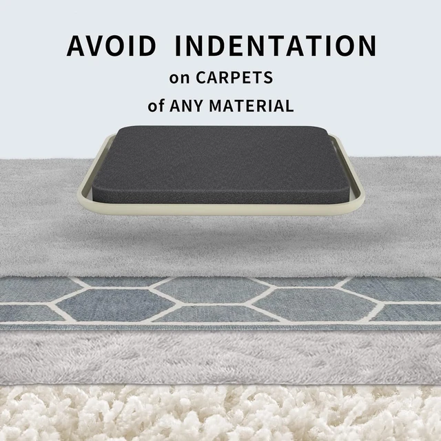 Alt view image 3 of 6 - Furniture Sliders 20 Pcs 2.5" Square Beige for Carpet Compact square sliders for furniture on carpet make moving easy. Simple to place, strong grip. Protects floors