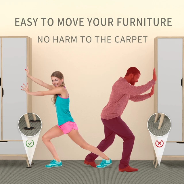 Alt view image 5 of 6 - Furniture Sliders 20 Pcs 2.5" Square Beige for Carpet Compact square sliders for furniture on carpet make moving easy. Simple to place, strong grip. Protects floors