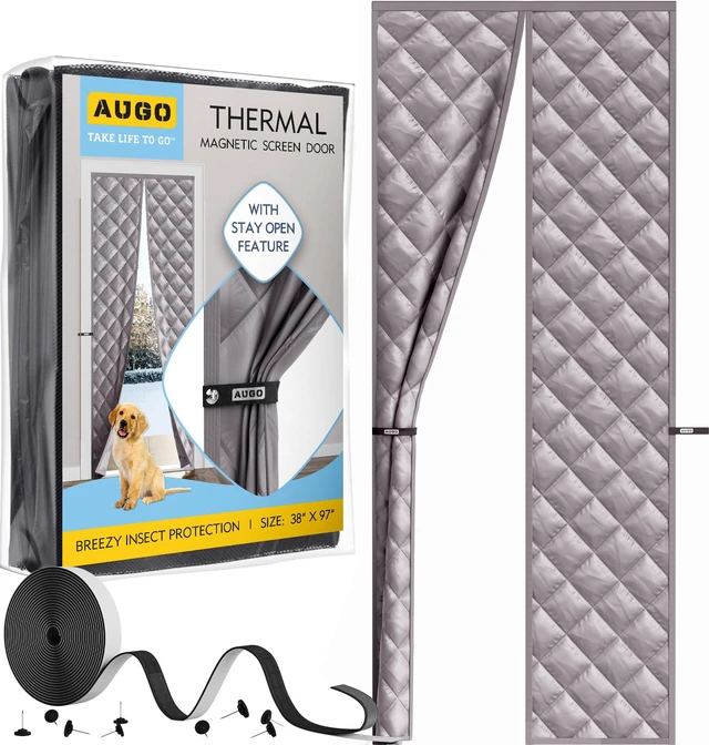 Main image of Thermal Door Curtain - Thermal Door Cover for Winter - Magnetic Thermal Insulated Door Curtain for Winter - Winter Door Insulation - Keeps Warm Air in & Cold Air Out - Home Winterizing Products