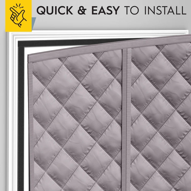 Alt view image 2 of 3 - Thermal Door Curtain - Thermal Door Cover for Winter - Magnetic Thermal Insulated Door Curtain for Winter - Winter Door Insulation - Keeps Warm Air in & Cold Air Out - Home Winterizing Products