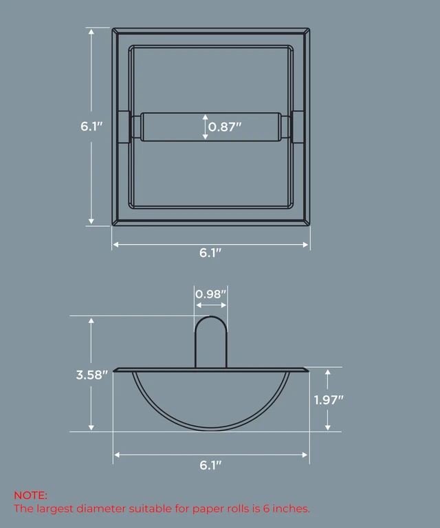 Alt view image 7 of 7 - Recessed Toilet Paper Holder for Mega Rolls, Black and Gold Stainless Steel Tissue Roll Holder Wall Mount for Bathroom Space-Saving Design, in Wall Toilet Paper Dispenser Insert