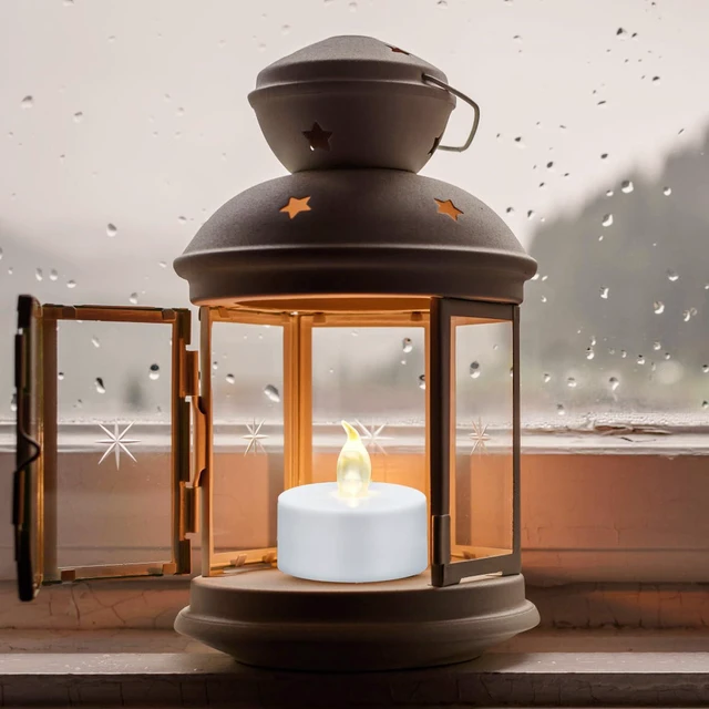 Alt view image 3 of 6 - 200 Pack Flameless LED Tea Lights Candles Flickering 200+ Hours Warm White Battery-Powered Tealight Candle. Ideal for Party, Wedding, Birthday, Gifts and Home Decoration