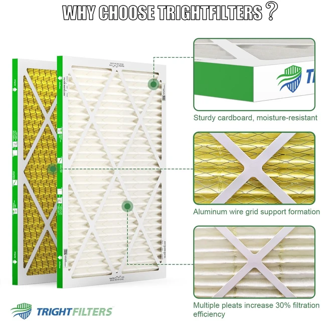 Alt view image 4 of 7 - 20x25x1 Air Filter 4 Pack, MERV 11 Dust & Pet Dander Defense Electrostatic Pleated HVAC AC Furnace Filters Replacement for Home (Actual Size 19.80x24.69x0.79 in)