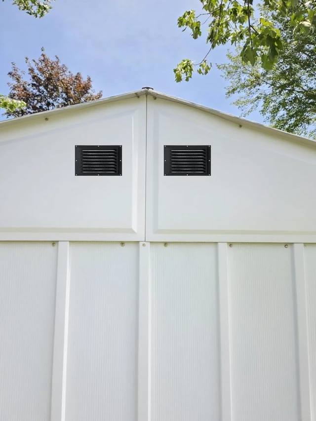 Alt view image 3 of 6 - 2pcs Attic Vent Soffit Vent Aluminum Wall Vent Metal Shed Vent Square Vent Louver Vent Grille with Built-in Insect Screen for Exterior Door House Attic Garage Ceiling (Black 12" x 8"-2 Pack)