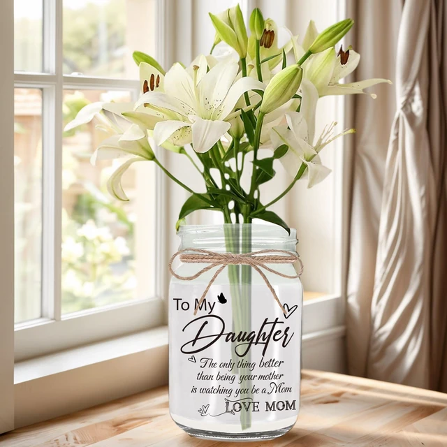 Alt view image 3 of 5 - Daughter Mason Jar Night Lights - Daughter Gifts from mom Christmas Mother's Day Birthday Gift for Daughter, Daughters Gifts Mother's Day Graduation Decorative Jar Light Night