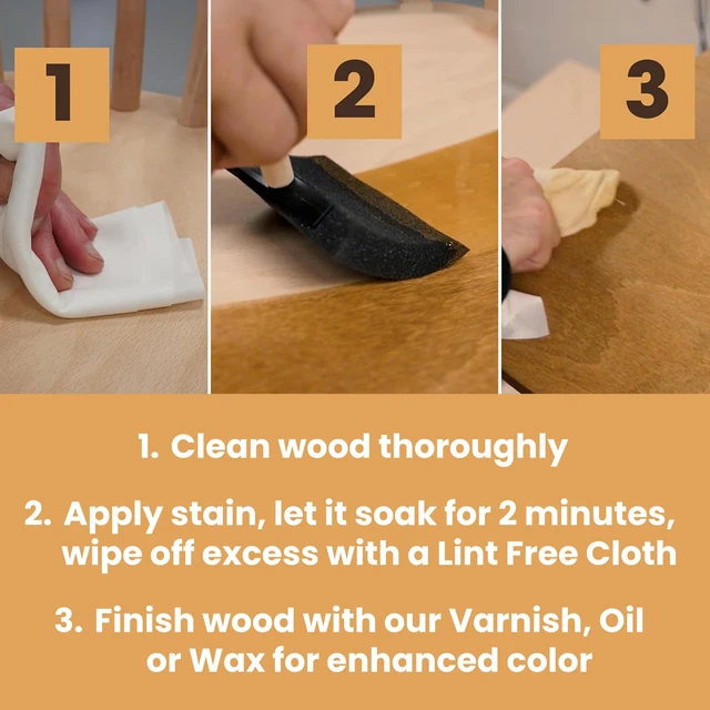 Alt view image 4 of 7 - Wood Stain | Natural Oak | Water Based | Fast Drying, Low Odor, & Non-Toxic | for Indoor & Outdoor and More | Multiple Finishes | (8.5oz / 250ml)