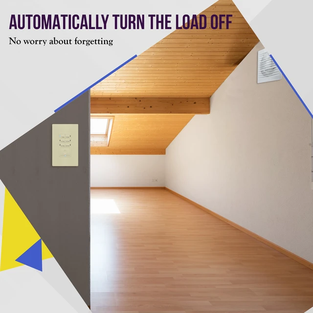 Alt view image 6 of 7 - Countdown Timer Switch for bathroom fans and household lights, 1-5-10-15-20-30 Min Settings with Manual Override, Always On Blue LED, Neutral Wire Required, UL Listed, HET06A-R-I, Ivory