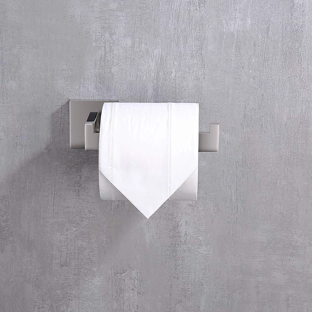 Alt view image 3 of 7 - Polished Chrome Toilet Paper Holder SUS304 Stainless Steel, Modern Square Half Open Bathroom 5 inch TP Holder Wall Mount Rustfree Tissue Roll Dispenser for Washroom Kitchen 2 Pack