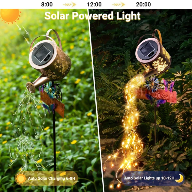 Alt view image 3 of 7 - Solar Watering Can Light, Solar Lights Outdoor Decor, Garden Decor Lights for Yard Patio Lawn Pathway Landscape, IP65 Waterproof, Garden Gifts for Mom, Grandma Women Birthday