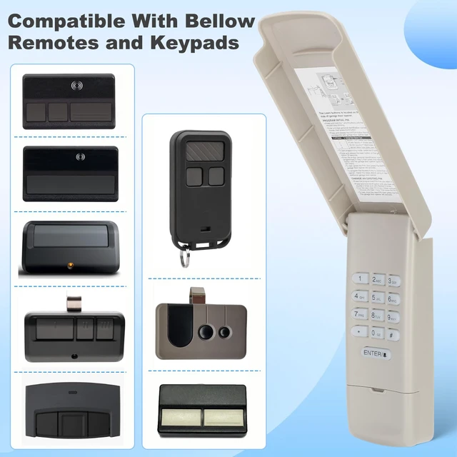 Alt view image 4 of 7 - 877lm for liftmaster Garage Door Opener Keypad Universal Universal Garage Door Opener Keypad 878max 877max 977lm 377lm 66lm G940EV-P2 CMXZDCG440