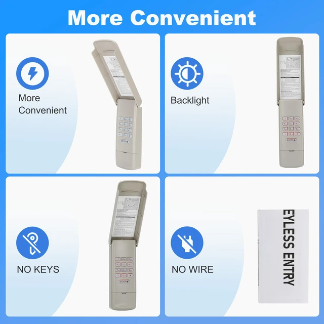 Alt view image 6 of 7 - 877lm for liftmaster Garage Door Opener Keypad Universal Universal Garage Door Opener Keypad 878max 877max 977lm 377lm 66lm G940EV-P2 CMXZDCG440