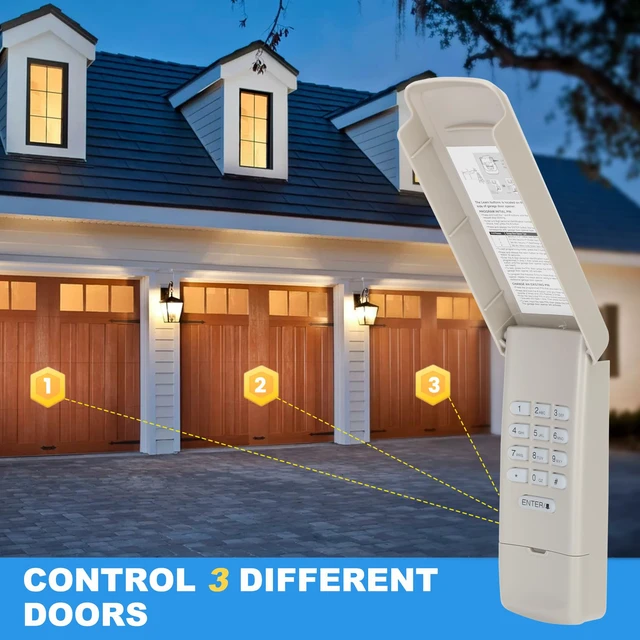 Alt view image 7 of 7 - 877lm for liftmaster Garage Door Opener Keypad Universal Universal Garage Door Opener Keypad 878max 877max 977lm 377lm 66lm G940EV-P2 CMXZDCG440