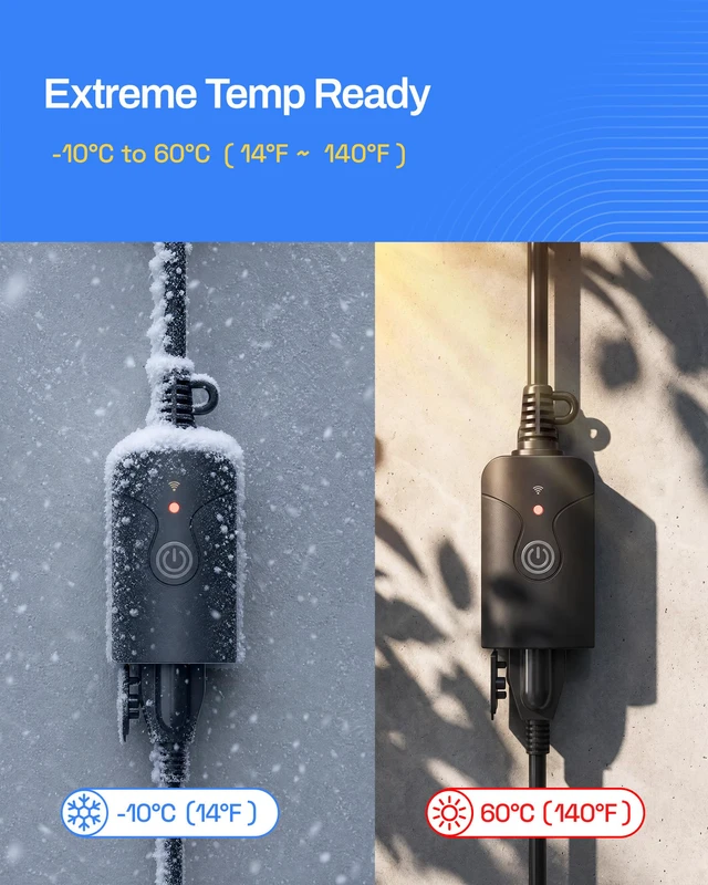 Alt view image 4 of 7 - Outdoor Smart WiFi Plug, Heavy Duty 1 Grounded Outlet Timer, 2 Pack IP44 Weatherproof Timer Outlet with App Wireless Remote Control, Works with Alexa & Google Assistant, 2.4GHz