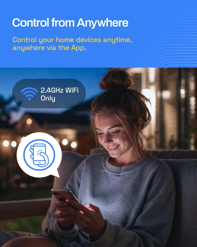 Alt view image 6 of 7 - Outdoor Smart WiFi Plug, Heavy Duty 1 Grounded Outlet Timer, 2 Pack IP44 Weatherproof Timer Outlet with App Wireless Remote Control, Works with Alexa & Google Assistant, 2.4GHz