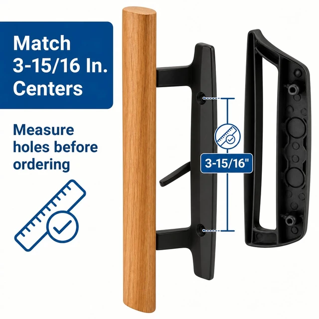 Alt view image 4 of 5 - C 1131 Sliding Glass Door Handle Set, 3-15/16" Hole Spacing