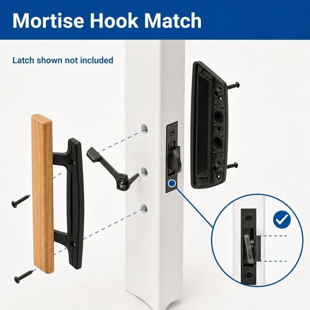 Alt view image 5 of 5 - C 1131 Sliding Glass Door Handle Set, 3-15/16" Hole Spacing