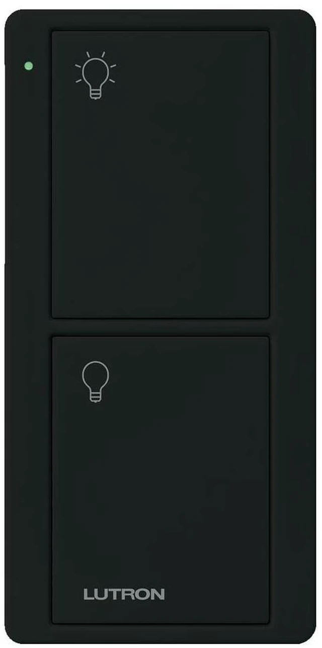 Main image of Pico Remote for Caseta Smart Switch, 2-Button Control, Remote On/Off control, for wireless 3-way with Caseta switch, for table top or wallmount use, PJ2-2B-GBL-L01, Black