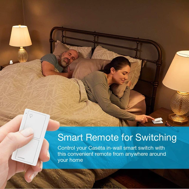 Alt view image 4 of 6 - Pico Remote for Caseta Smart Switch, 2-Button Control, Remote On/Off control, for wireless 3-way with Caseta switch, for table top or wallmount use, PJ2-2B-GBL-L01, Black