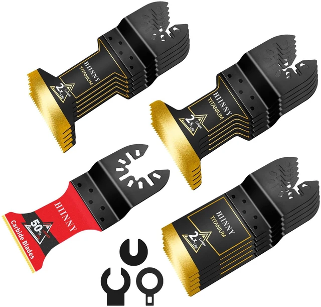 Main image of 16PCS Titanium and Carbide Oscillating Tool Blades, Heary Duty for Hard Material,Professional Universal Oscillating Saw Blades Multitool Blades Kits for Metal Wood Dewalt Milwaukee Ryobi Fein