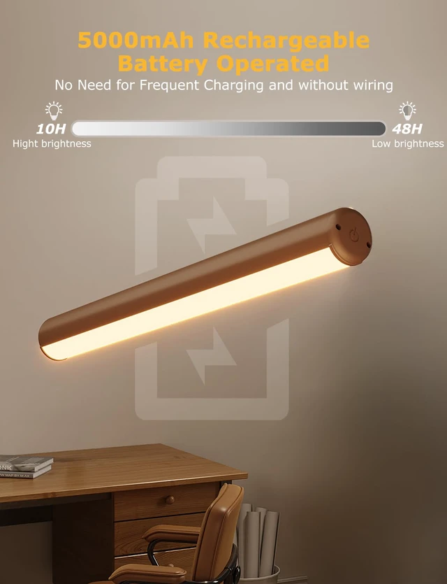 Alt view image 6 of 7 - 13" Wireless Picture Lights for Wall, Rechargeable Art Light, 2Pack Bronze Aluminum Photo Frame Light, Remote & Touch Control, 5000mAh Battery, 3 Color Temp, Dimmable, Magnetic Gallery Painting Light