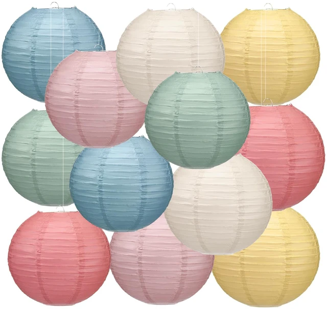 Main image of 12 Pcs 10" Spring Colorful Paper Lanterns Party Classroom Decor Back to School Classrooms Decorations, Hanging Lanterns for Birthday Wedding Ceiling, Round Paper Decor, Assorted Colors