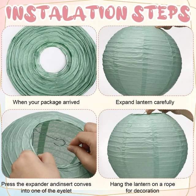 Alt view image 4 of 7 - 12 Pcs 10" Spring Colorful Paper Lanterns Party Classroom Decor Back to School Classrooms Decorations, Hanging Lanterns for Birthday Wedding Ceiling, Round Paper Decor, Assorted Colors