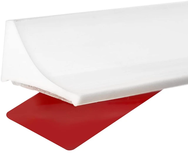 Main image of Silicone Shower Threshold Water Dam Barrier, 67 Inch, White Self-Adhesive Shower Door Bootom Seal Strip, Shower Water Guard Blocker for Walk in Bathroom, Kitchen