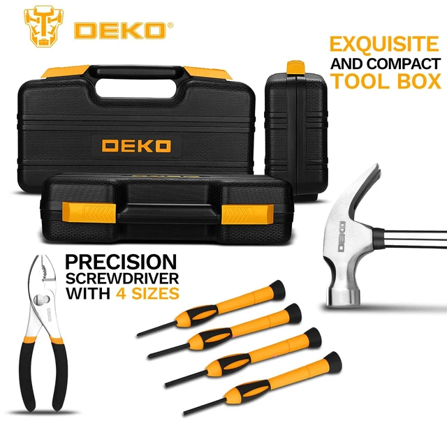 Alt view image 5 of 7 - 39-Piece Household Tool Kit for Women, Basic Hand Tool Set with Plastic Toolbox Storage Case, Small Starter Tool Box Set for Home Repairs, DIY Projects, Crafts and Dorm Essentials - Orange