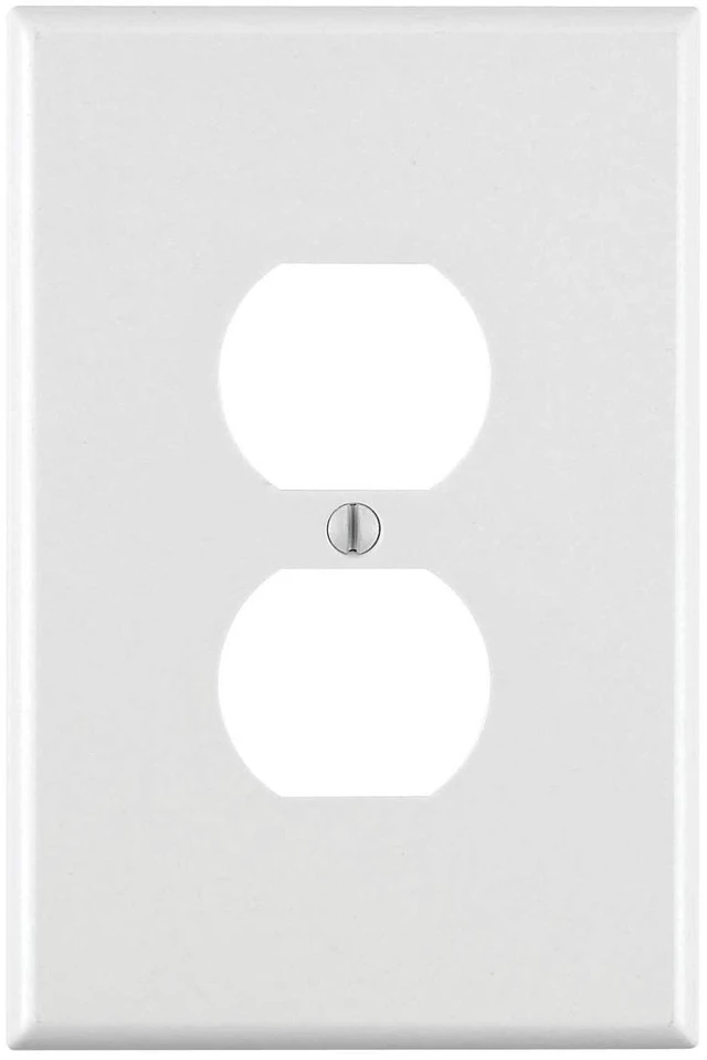 Main image of 001-88103-W Single Gang White Duplex Receptacle Wallplate, pack of 50