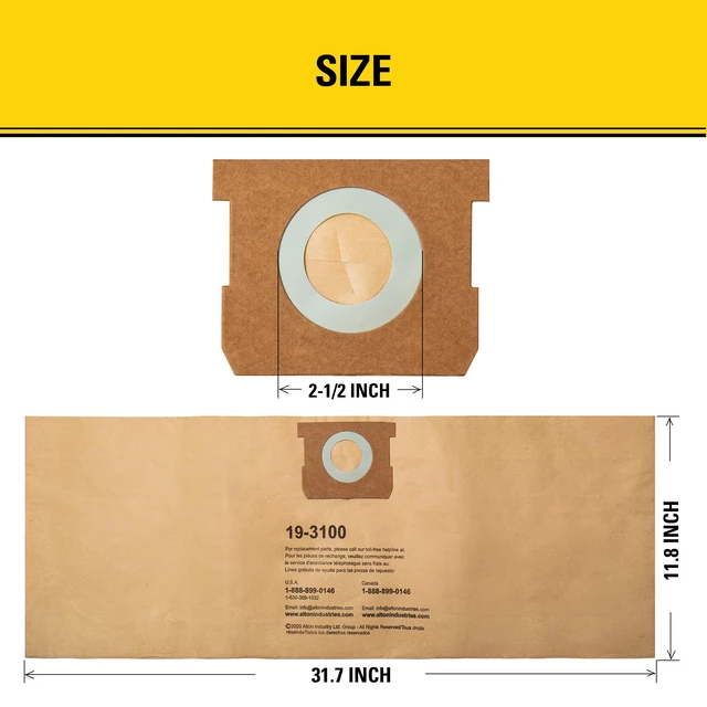 Alt view image 3 of 7 - Filter Bag 19-3100,for 5-8 Gallon Wet/Dry Vacuum,Compatible with SL18115 SL18115P SL18116 SL18116P SL18117 SL18701P-10A SL18410P-5A SL18410-5B and Porter-Cable PCX18406-5B,(Pack of 6)