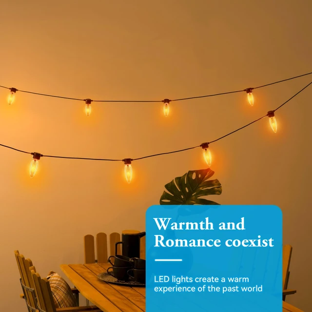 Alt view image 5 of 7 - Amber Candelabra Bulb 25W Eq E12 LED Ultra Fine Filament 2000K Dimmable 12P 2W Dimmable Amber LED Bulbs Soft Warm Candle Chandelier Light Bulbs with for decorative fixtures 12Pack