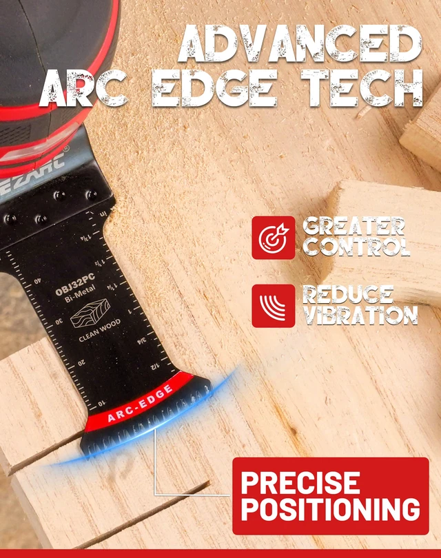 Alt view image 4 of 7 - Bi-Metal Arc Edge Oscillating Tool Blade, Japanese Teeth Oscillating Saw Blades for Clean Cuts in Hard Wood & Plastic, Universal Fit Multitool Blades, 5-Pack
