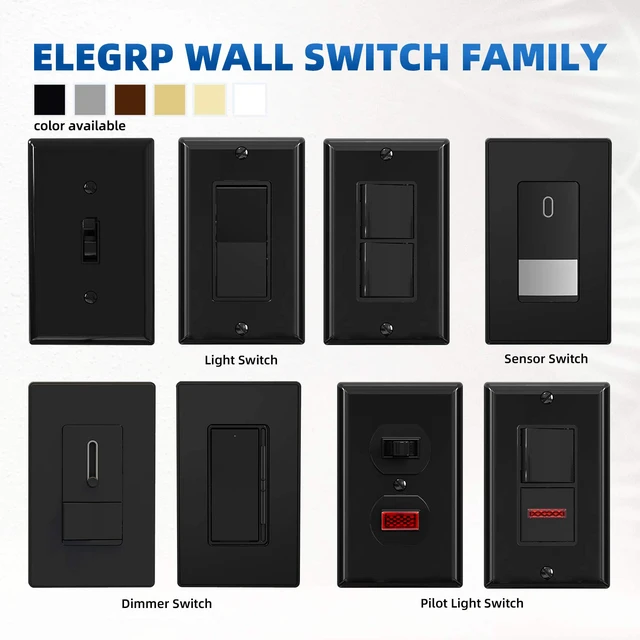 Alt view image 4 of 7 - Single Pole Toggle Light Switch, 15 Amp, 120 Volt, Toggle Framed AC Quiet Switch, In Wall On/Off Switch Replacement, Self-Grounding, Residential and Commercial Grade, UL (20 Pack, Glossy Black)