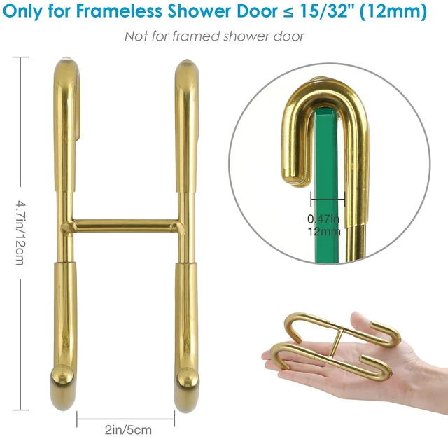 Alt view image 3 of 6 - Squeegee Hooks for Towel Bathroom Frameless Glass Shower Door (4-Pack), Gold