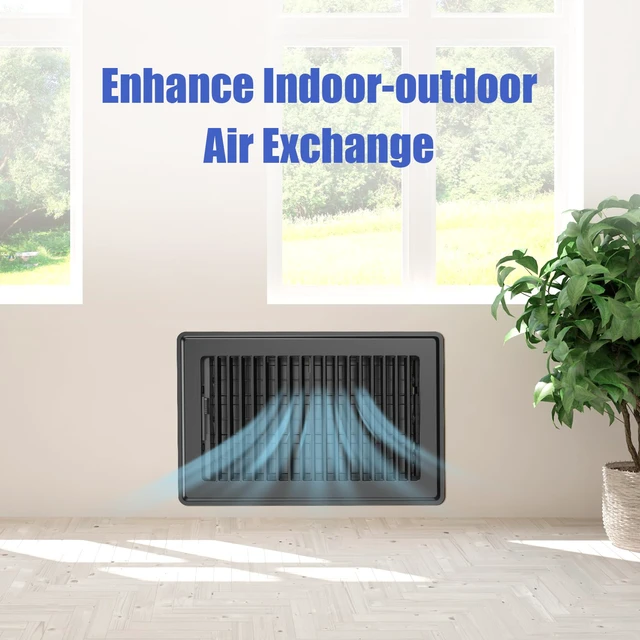 Alt view image 6 of 7 - Floor Register 6x10, Black Heavy Duty Steel Vent Covers for Home Floor 4 Pack Floor Vent Covers, Fits 6x10 or 10x6 Duct Opening, Adjustable Airflow, HVAC Vents for Bedrooms & Living Rooms