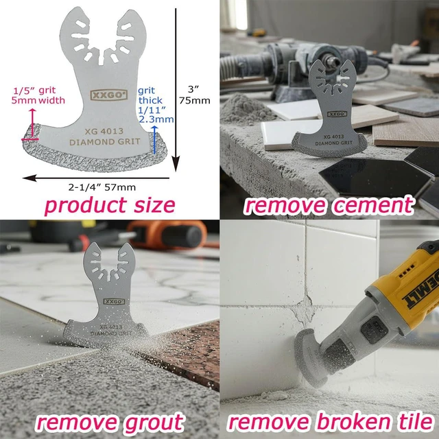 Alt view image 2 of 7 - 20 Pcs Oscillating Tool Diamond Blade for Grout Removal XG8020S Best for 1/8" Grout Removal