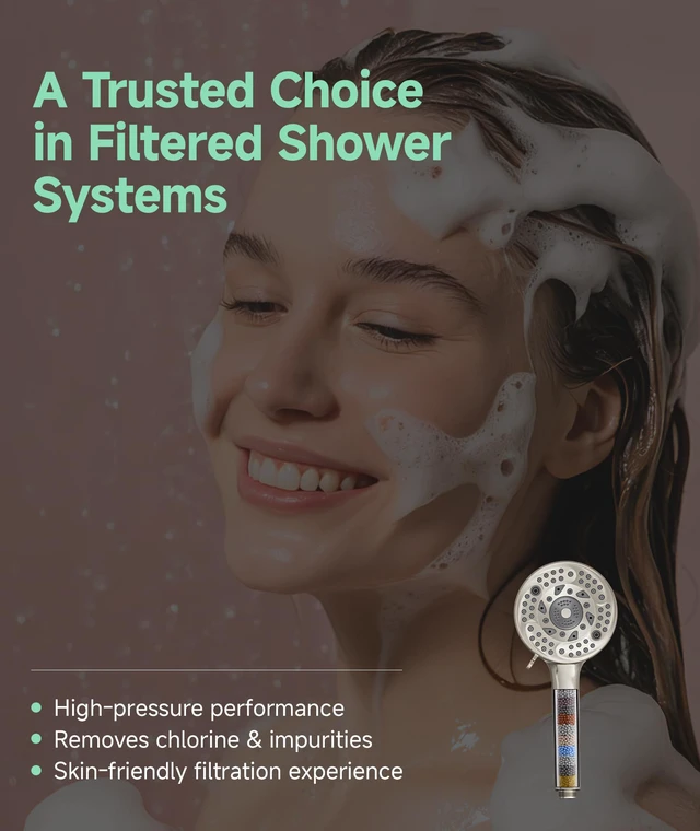 Alt view image 3 of 7 - Filtered Shower Head with Handheld,9-Spray Setting Detachable Shower Head with 4 Filters for Hard Water - Filter Chlorine, Improve Skin and Hair Texture (4 Filters, Brushed Nickel)