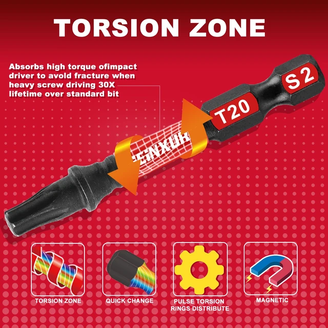 Alt view image 4 of 7 - 90 Pieces Impact Screwdriver Bits Set with Colorful Boxes, 2" Magnetic (PH2,PZ2,SQ2,T10,T15, T20,T25,T30) S2 Steel Multi Driver Bits