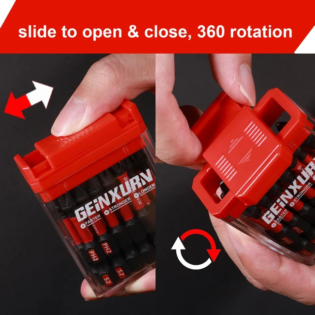 Alt view image 5 of 7 - 90 Pieces Impact Screwdriver Bits Set with Colorful Boxes, 2" Magnetic (PH2,PZ2,SQ2,T10,T15, T20,T25,T30) S2 Steel Multi Driver Bits