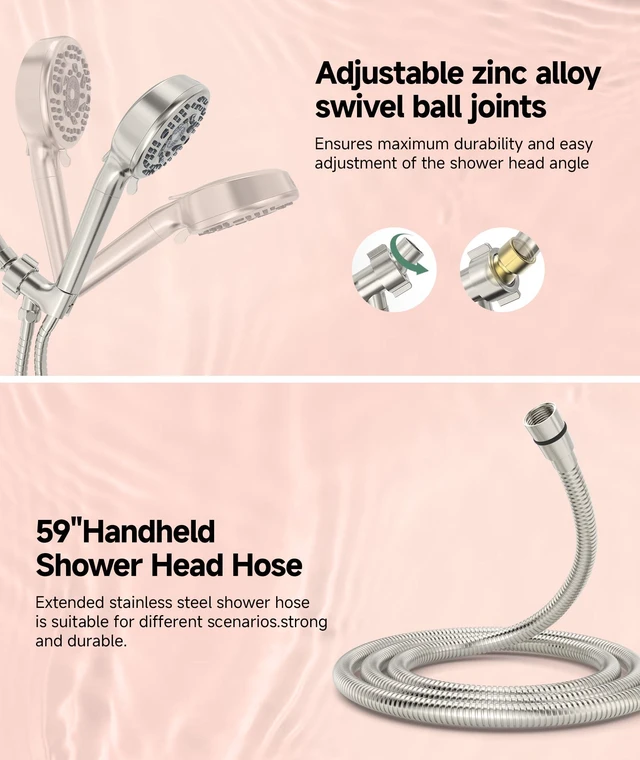 Alt view image 7 of 7 - Filtered Shower Head with Handheld,9-Spray Setting Detachable Shower Head with 4 Filters for Hard Water - Filter Chlorine, Improve Skin and Hair Texture (4 Filters, Brushed Nickel)