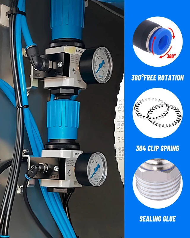 Alt view image 7 of 7 - 1/4" Air Line Tubing Kit, 100FT SAE J844 PA Nylon Air Hose Tubing Comes with Cutter and Teflon Tape, 1/4" Air Hose with Push to Connect Fittings for Air Brake System Or Fluid Transfer(40PCS)