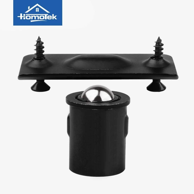 Alt view image 4 of 6 - 8 Pack Drive in Ball Catch with Strike Plate for Closet Doors, Black, 13/16 Inch x 1-1/8 Inchs,Die-cast, Adjustable Tension Ball