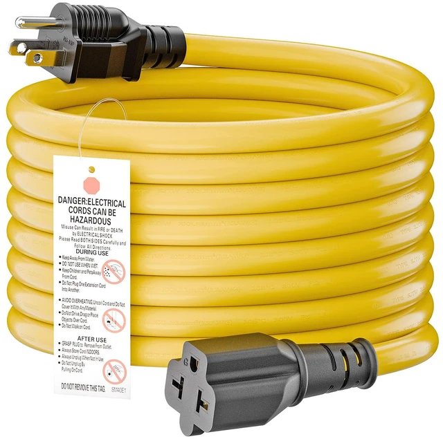 Main image of 15FT NEMA 5-15P to 5-15R/ 5-20R/ 6-15R/ 6-20R AC Adapter 12AWG 15 Amp Household AC Plug to 20 Amp T Blade Adapter Cable, 15A 125V to 20A 250V Extension Cable, 15 FT