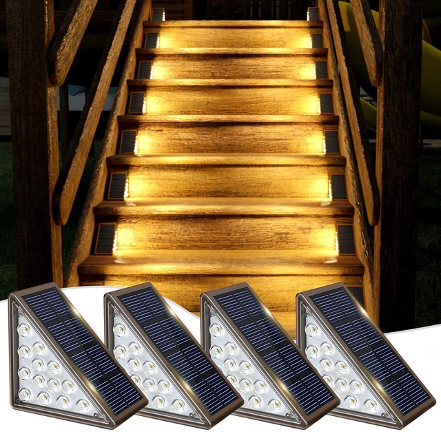 Main image of Solar Step Lights for Outside,4pack Solar Stair Lights Outdoor Waterproof IP67,Outdoor Deck Step Lights,Solar Outdoor Lights for Staircase,Patio,Front Step(Warm Brown)