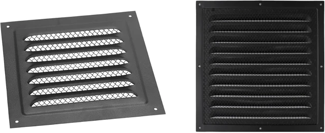 Alt view image 5 of 6 - 2pcs Attic Vent Soffit Vent Aluminum Wall Vent Metal Shed Vent Square Vent Louver Vent Grille with Built-in Insect Screen for Exterior Door House Attic Garage Ceiling (Black 12" x 8"-2 Pack)