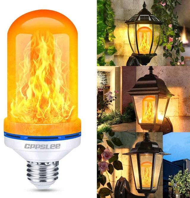 Alt view image 6 of 7 - Upgraded Flame Light Bulbs, 4 Modes Flickering Light Bulbs, E26 Base Fire Flame Bulb for Halloween Decorations Outdoor, Christmas Lights Patio Indoor Home Decor (Yellow, 6 Pack)