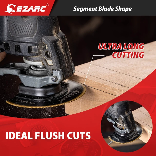 Alt view image 4 of 7 - Titanium Oscillating Saw Blades Kit 4 PCS, Plunge Cutting Multitool Blades for Metal Wood Nails Screws, Flush Cut Universal Quick Release Multi Tool Blades Kits, Tool Blades Fit Multiple Models