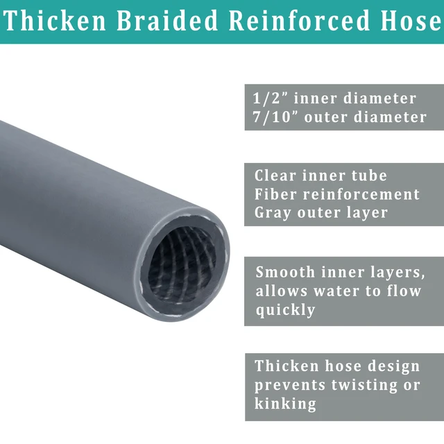 Alt view image 3 of 5 - 25FT Dehumidifier Drain Hose with 3/4 FHT Brass Rustproof Connector Versatile Drain Hose Perfectly Compatible with most Dehumidifiers and 3/4 external thread outlet, No Leak (Grey, 25FT)