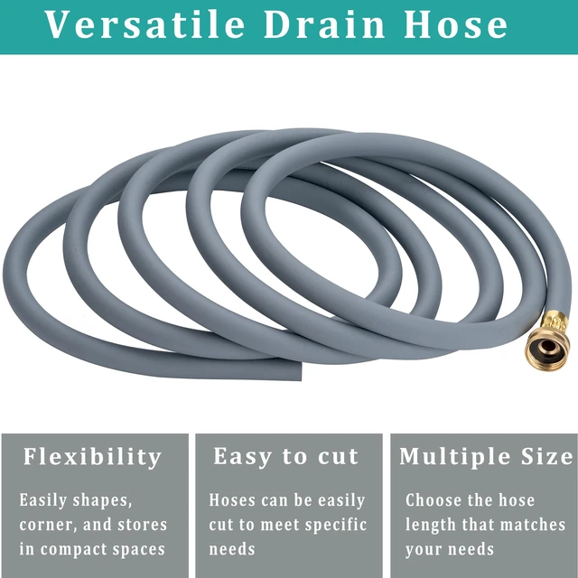 Alt view image 4 of 5 - 25FT Dehumidifier Drain Hose with 3/4 FHT Brass Rustproof Connector Versatile Drain Hose Perfectly Compatible with most Dehumidifiers and 3/4 external thread outlet, No Leak (Grey, 25FT)